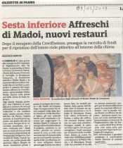 Sesta, Chiesa, affreschi di madoi, nuovi restauri, 2019, Press